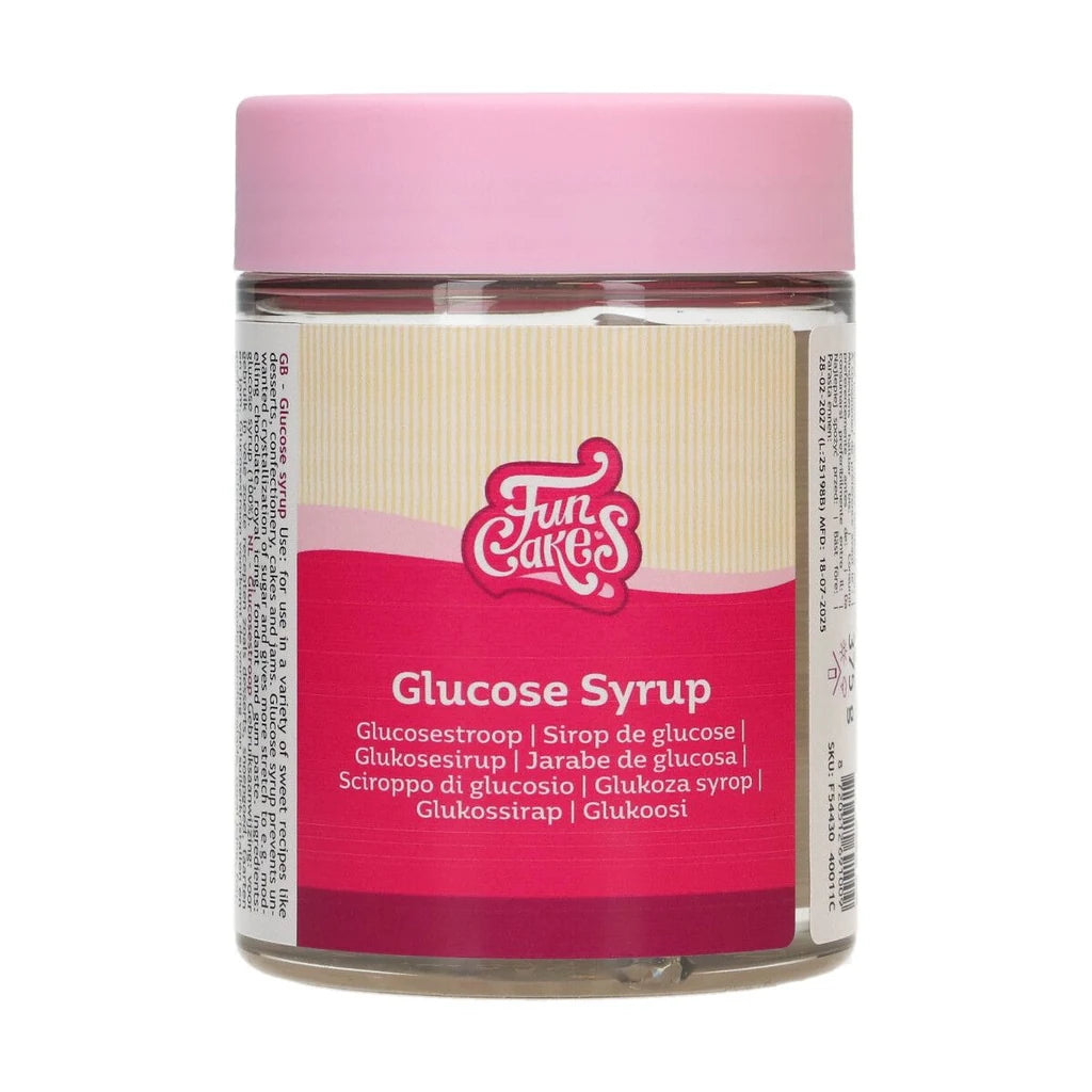FunCakes glukosesirup i glass med rosa lokk, varenummer F54430