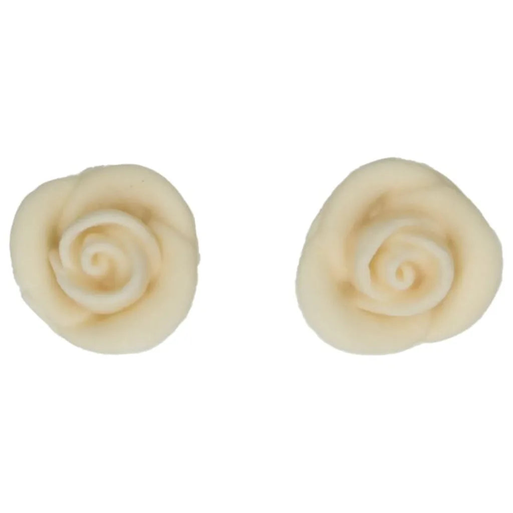Hvite spiselige roser i sukkerpasta fra FunCakes