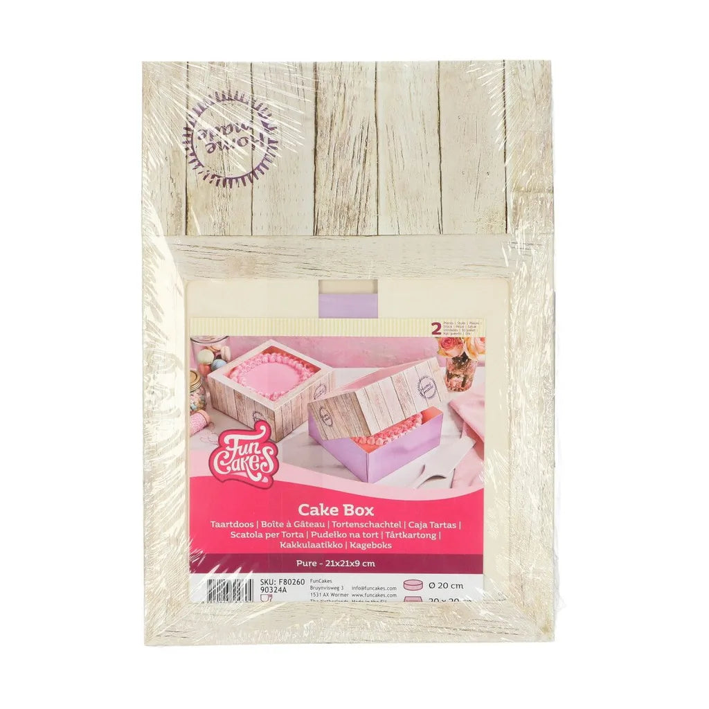 FunCakes kakeeske Pure 21x21x9 cm, 2 stk - produktpakning