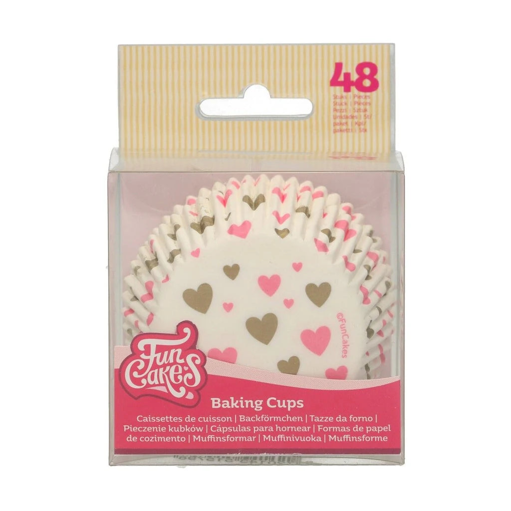 FunCakes Muffinsformer Hjerter -rosa og beige- pk/48 – produktbilde 2