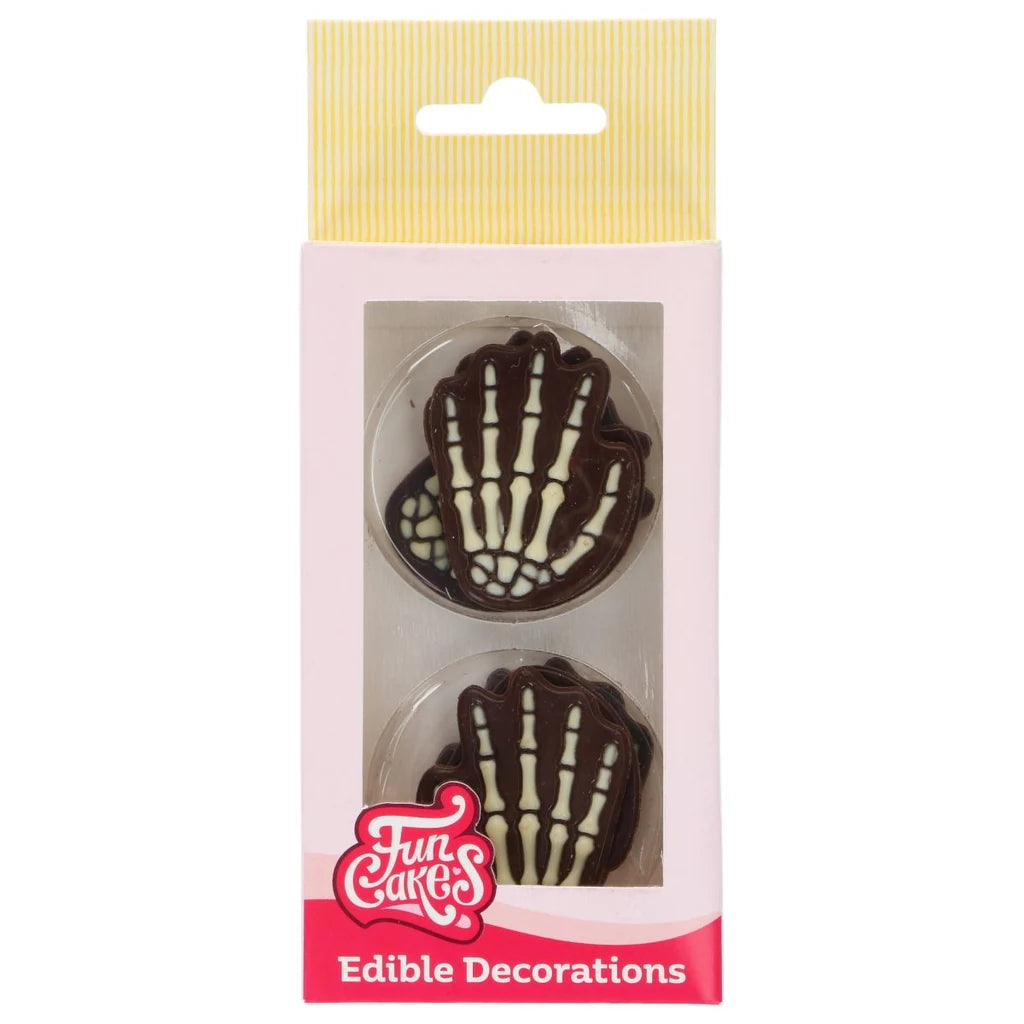 FunCakes skjeletthender i sjokolade, pakke med 6