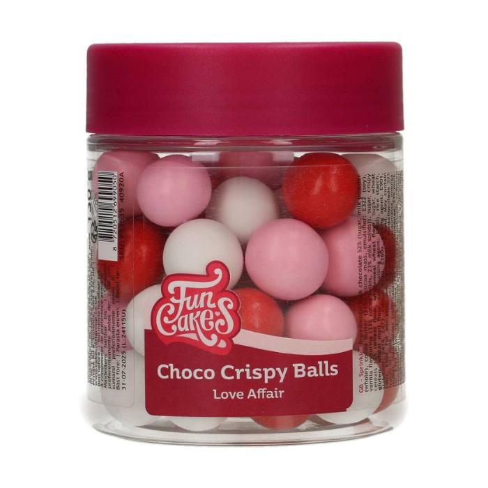 funcakes sjokoladekuler rød rosa og hvit