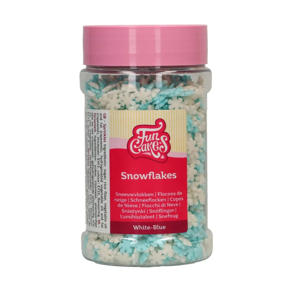 FunCakes snøfnuggstrøssel hvit og blå 150g