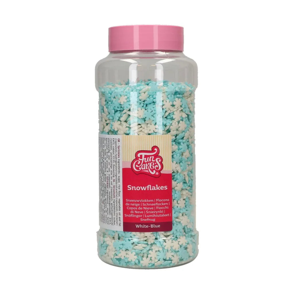 FunCakes snøfnuggstrøssel hvit og blå 450g