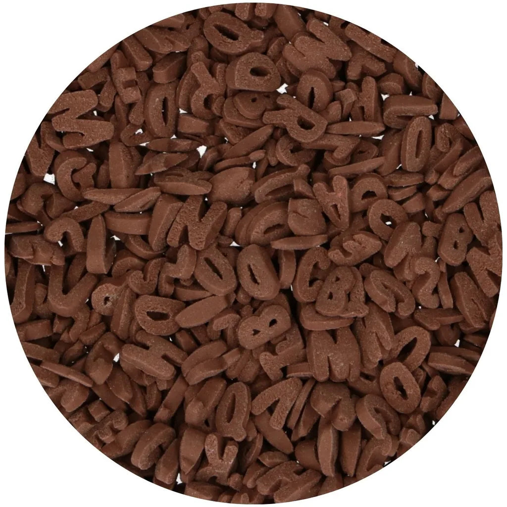 FunCakes spiselige bokstaver brun 50g – detalj