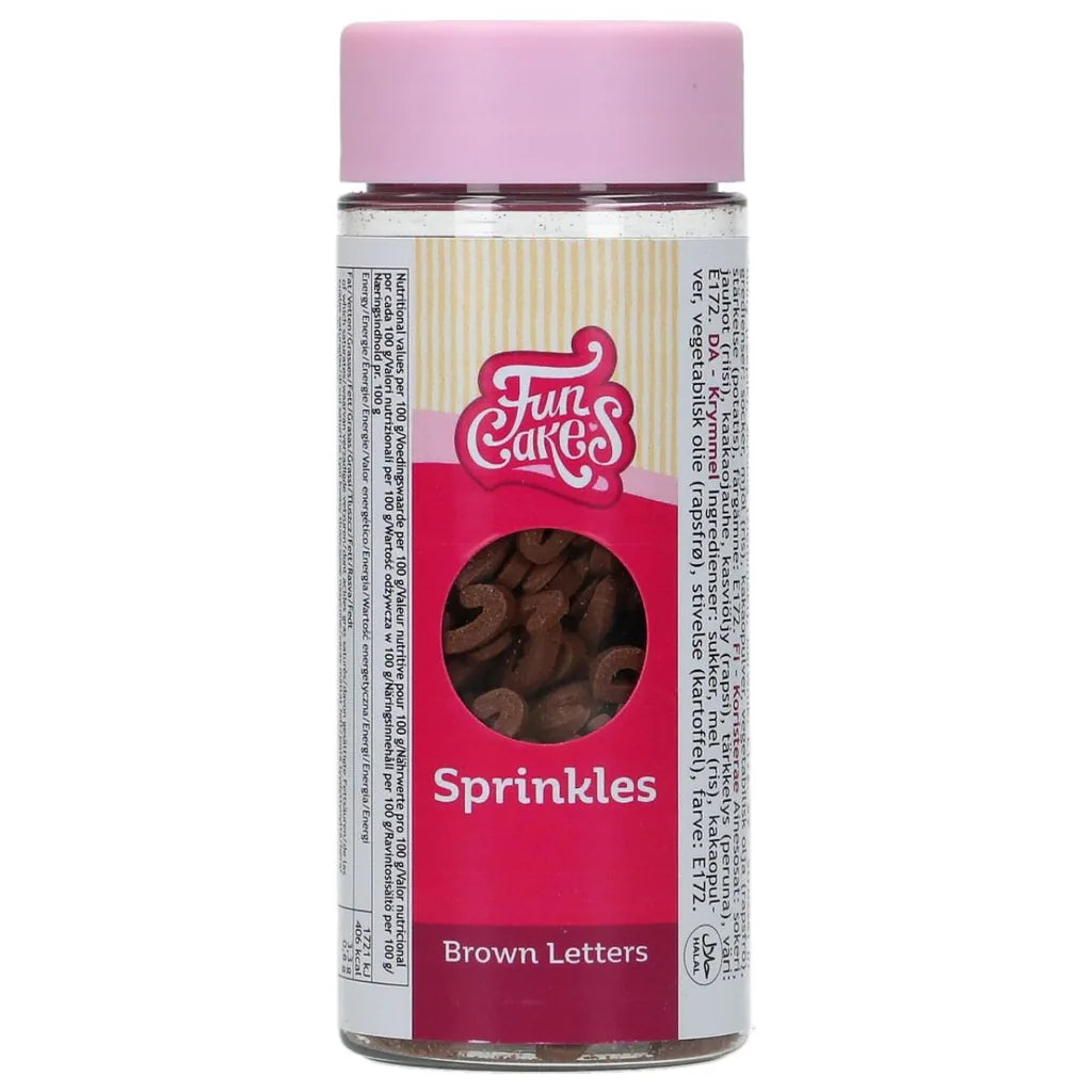 FunCakes spiselige bokstaver brun 50g