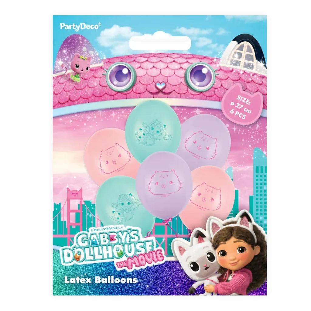 Gabby’s Dollhouse lateksballonger i PartyDeco-emballasje