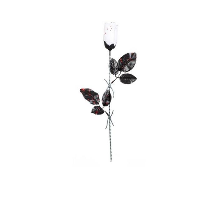 glanset hvit med bloddråper blomst til halloween