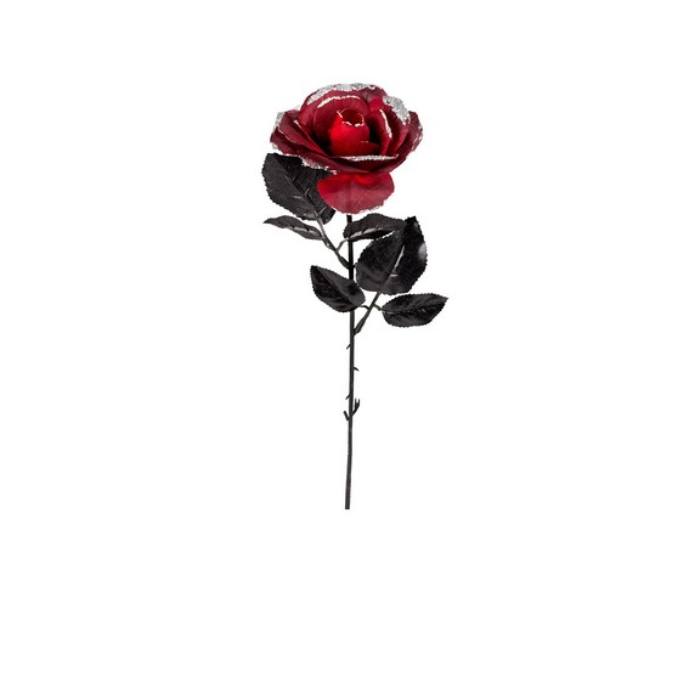 glanset rød rose til halloween
