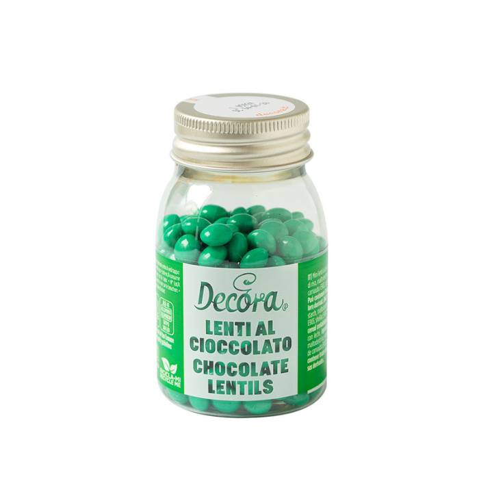 Decora Sjokoladelinser -Grønn- 10mm, 80g
