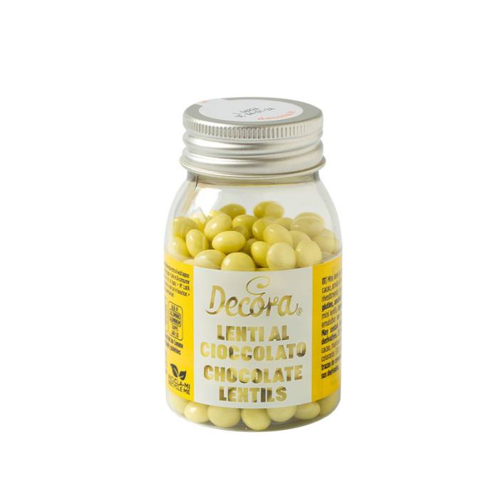 Decora Sjokoladelinser -Gul- 10mm, 80g (B.F. 30.06.2026)