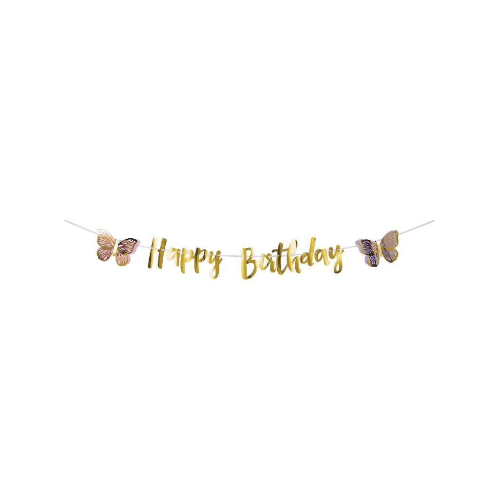 happy birthday sommerfugl banner