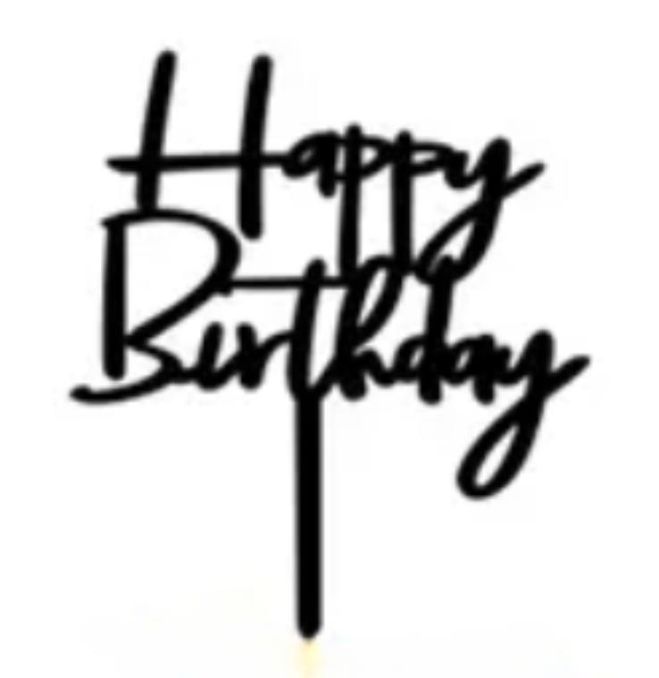 happy birthday svart kaketopp