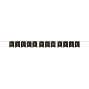 happy new year banner i gull og svart