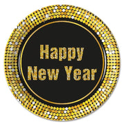 Happy New Year papptallerken 23cm, 8stk – produktbilde