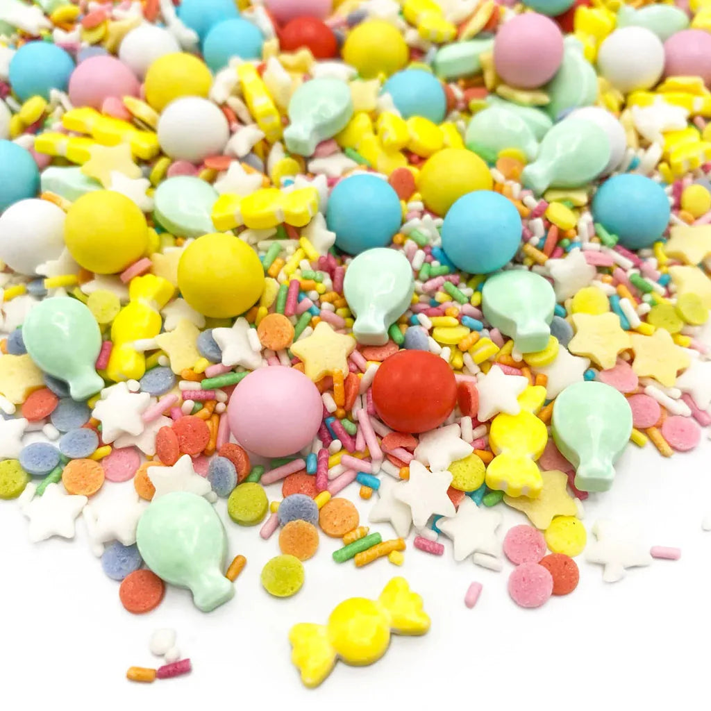Happy Sprinkles Strøsselmiks -Birthday Parade- 90g – nærbilde av strøsselblandingen