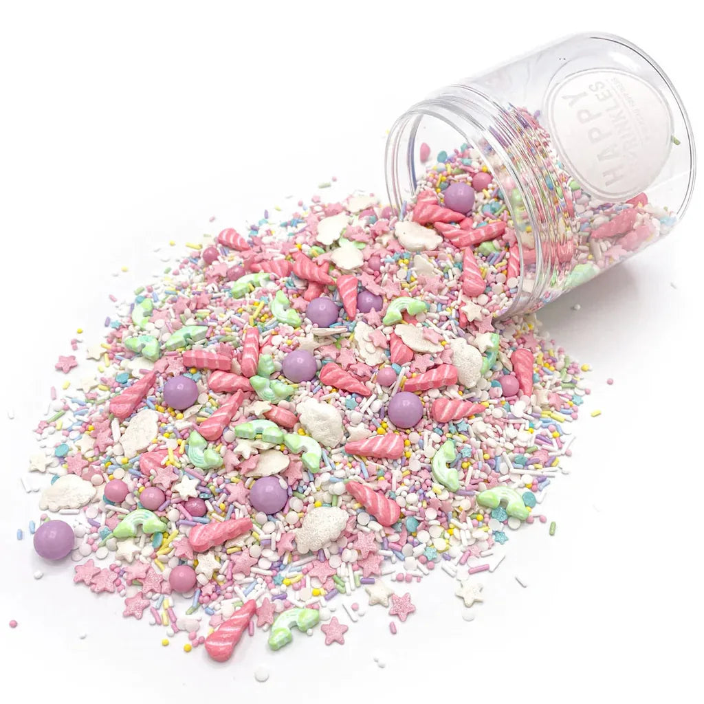 Happy Sprinkles Strøsselmiks -But First Unicorns- 90g – produktet i boks