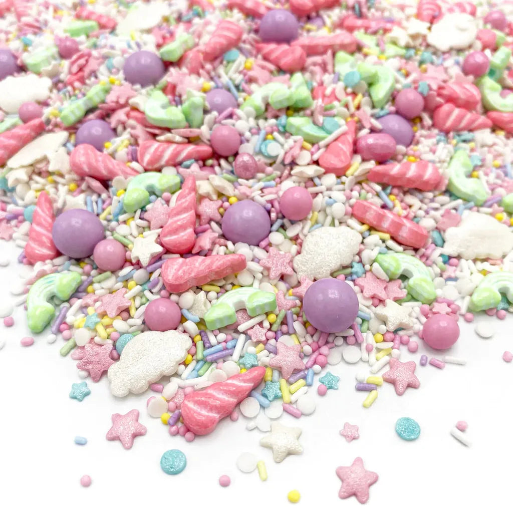 Happy Sprinkles Strøsselmiks -But First Unicorns- 90g – nærbilde av strøsselblandingen