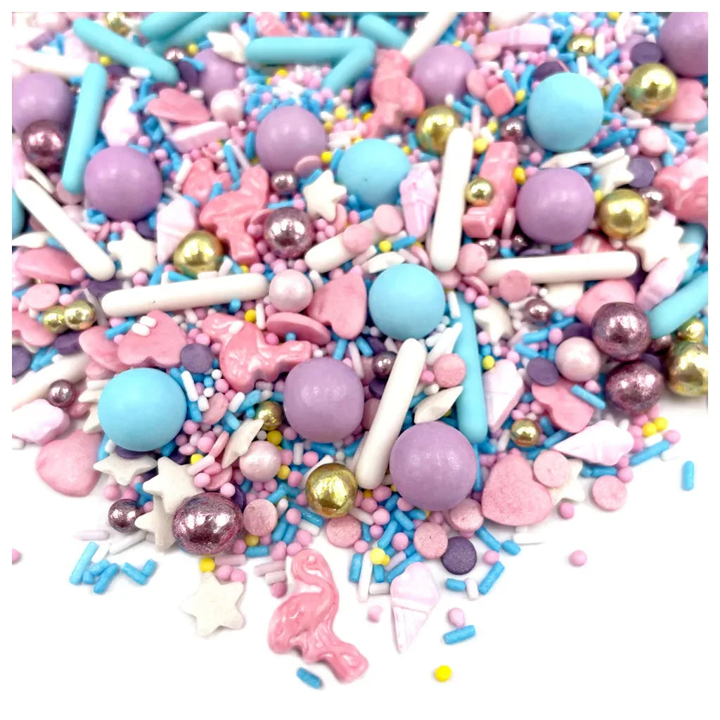 Happy Sprinkles Strøsselmiks - Cotton Candy 90g – nærbilde av strøsselblandingen