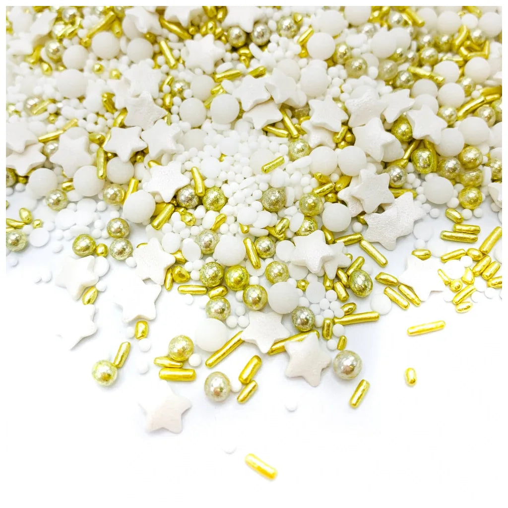 Happy Sprinkles Strøsselmiks - Golden Dust VEGAN 90g – nærbilde av strøsselblandingen