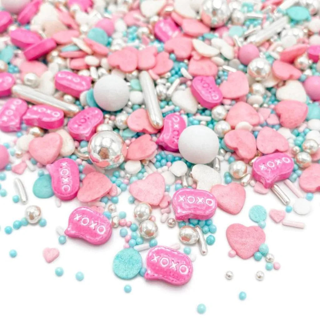 Happy Sprinkles Strøsselmiks -Hugs & Kisses- 90g – nærbilde av strøsselblandingen