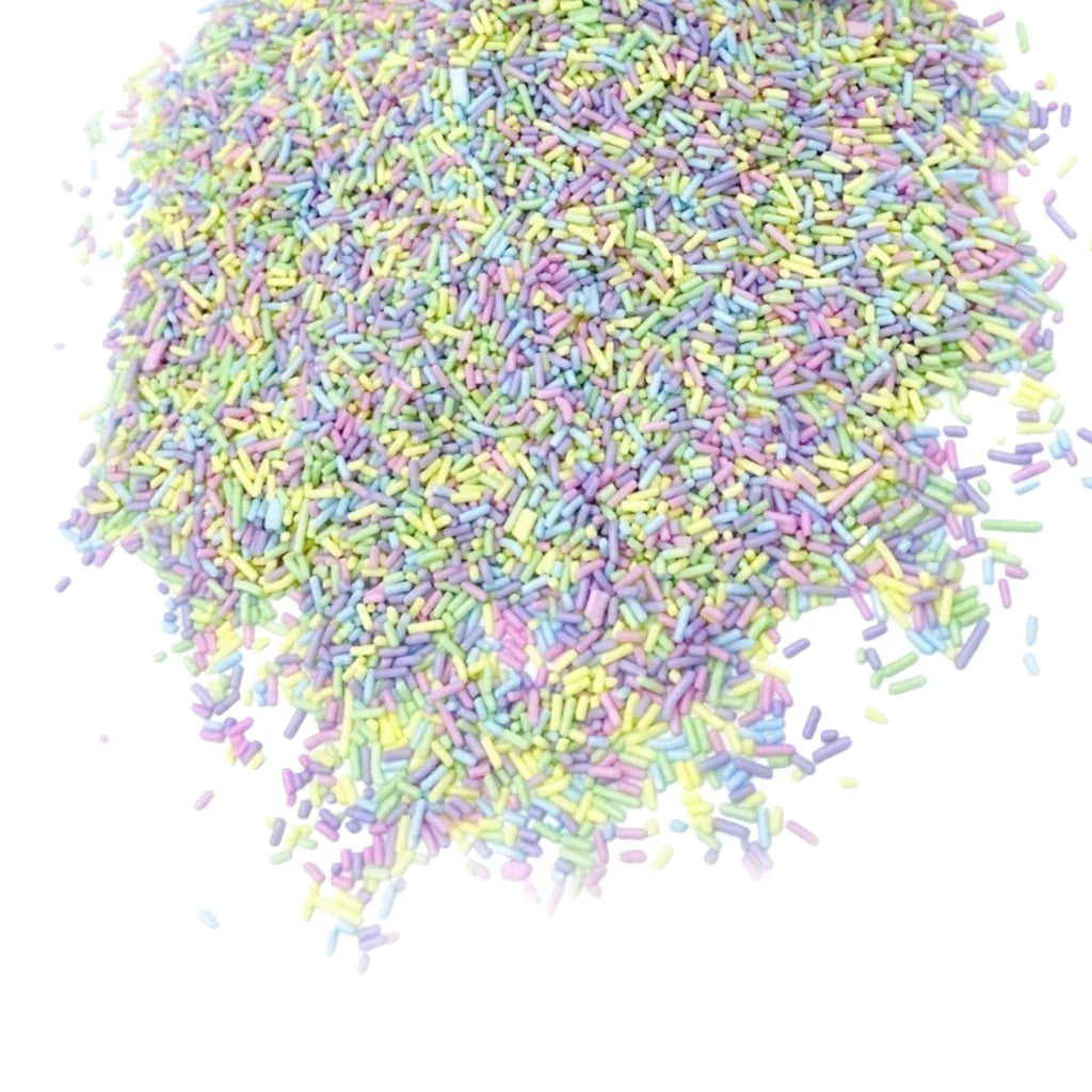 Happy Sprinkles Strøsselmiks - Pastel Strands 90g – nærbilde av strøsselblandingen