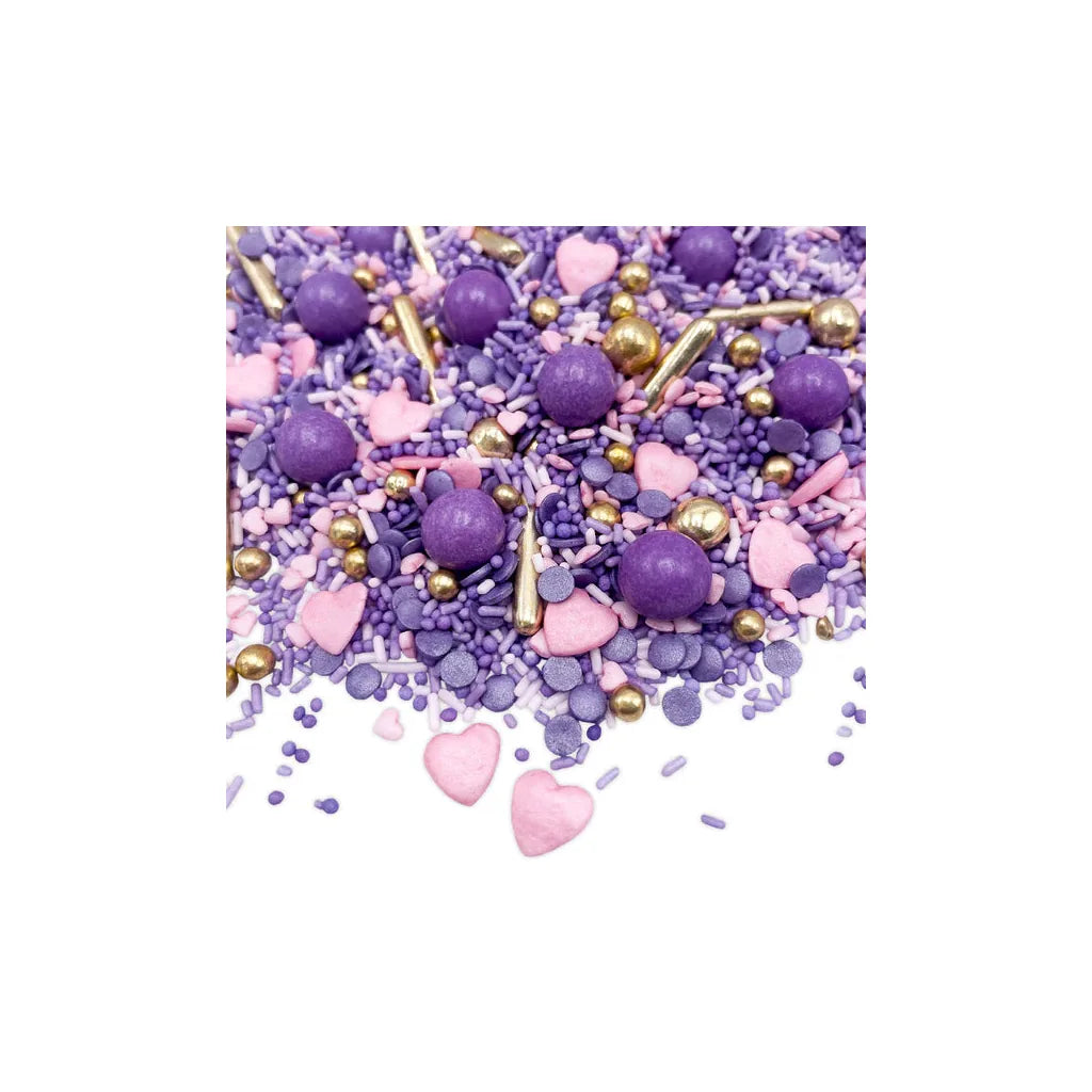 Happy Sprinkles Strøsselmiks - Purple Elegance, 90g – nærbilde av strøsselblandingen