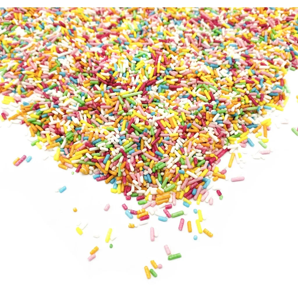 Happy Sprinkles Strøsselmiks - Rainbow Strands 90g – nærbilde av strøsselblandingen