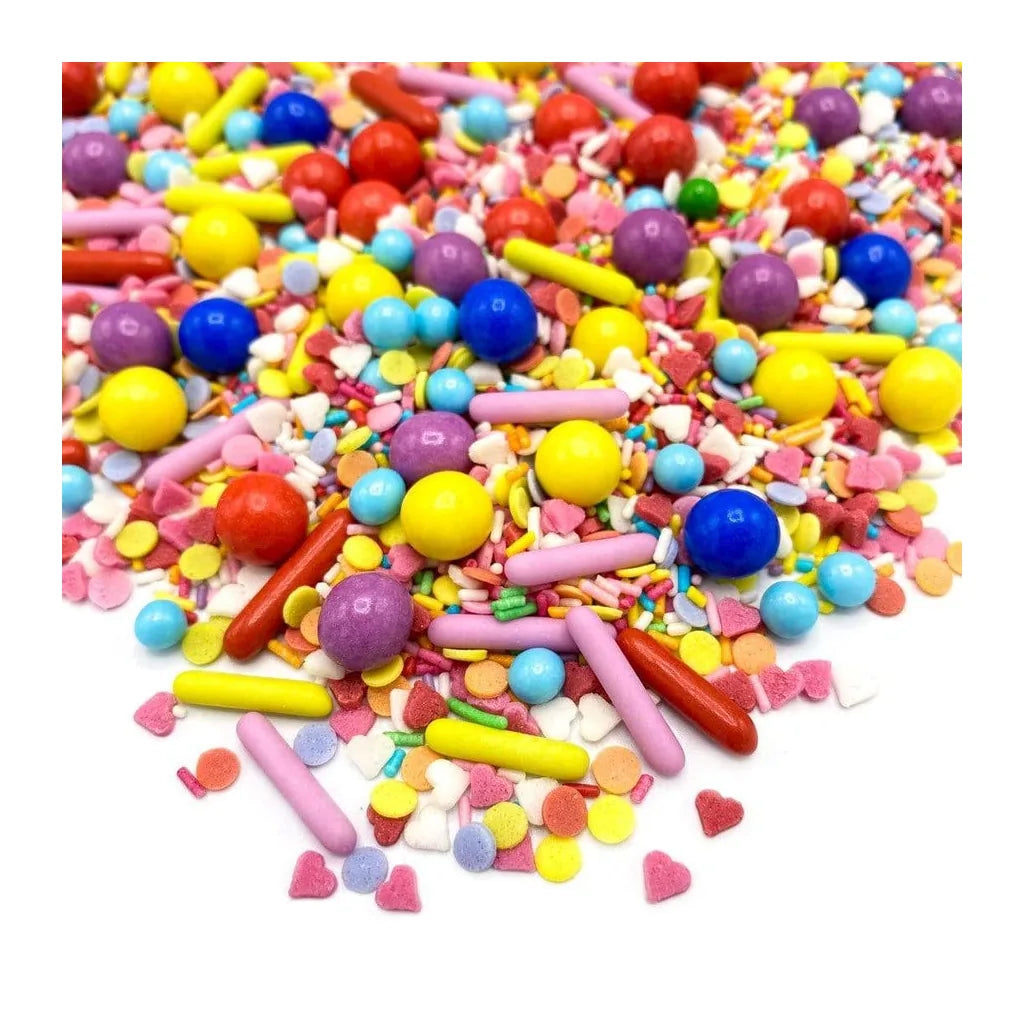 Happy Sprinkles Strøsselmiks -#spreadlove- 90g – nærbilde av strøsselblandingen
