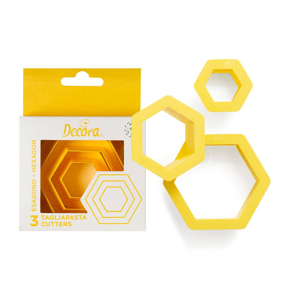 Decora utstikkere i plast -Hexagon- sett/3