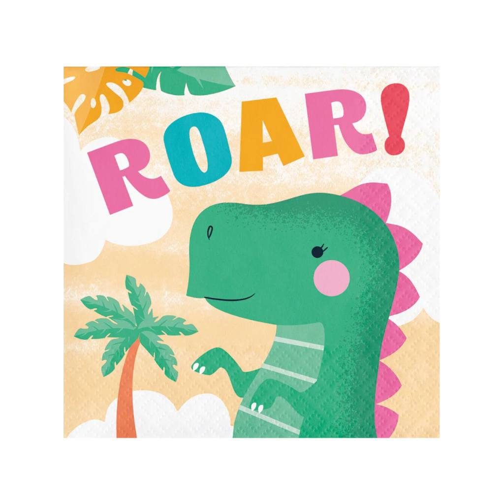 jente dinosaur servietter