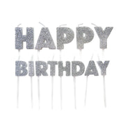 Produktbilde av Kakelys "Happy Birthday" -Sølv-