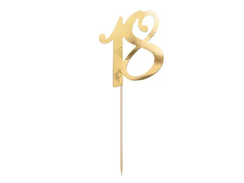 kaketopp i gull til 18-årsdag