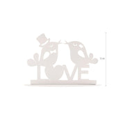 kaketopp i hvit metall love og lovebirds