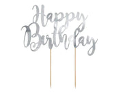 kaketopp i sølv happy birthday
