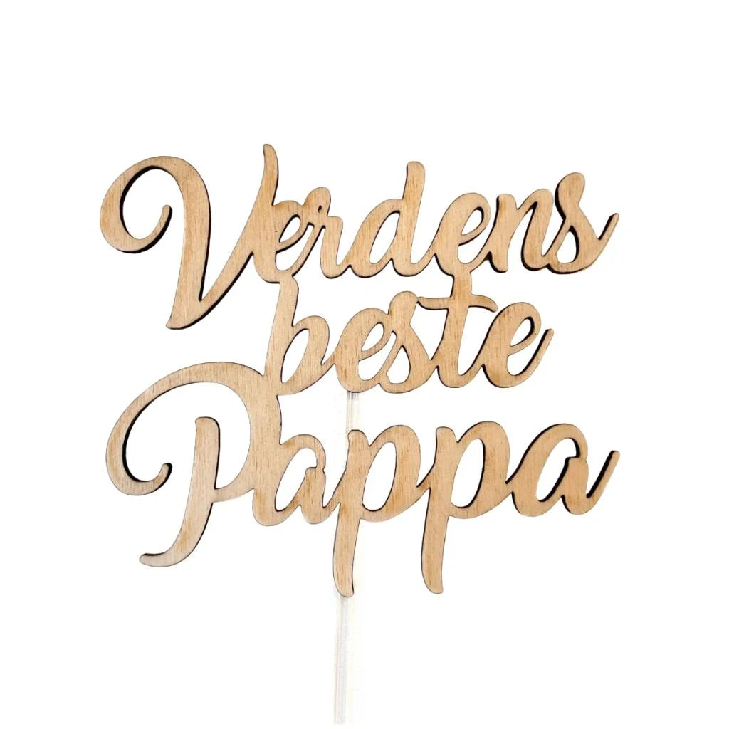 Produktbilde av Kaketopp i tre til Farsdag -Verdens Beste Pappa-