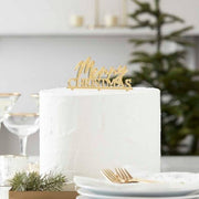 kaketopp merry christmas i gull