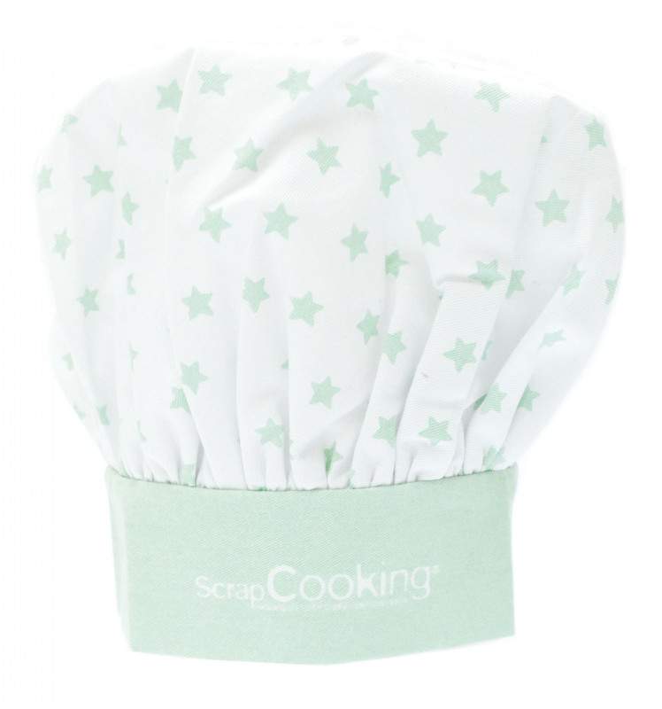 Kjøkkenforkle og kokkehatt til barn, hvit og mint