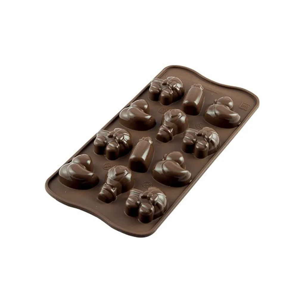 Konfektform i silikon med assorterte babymotiver