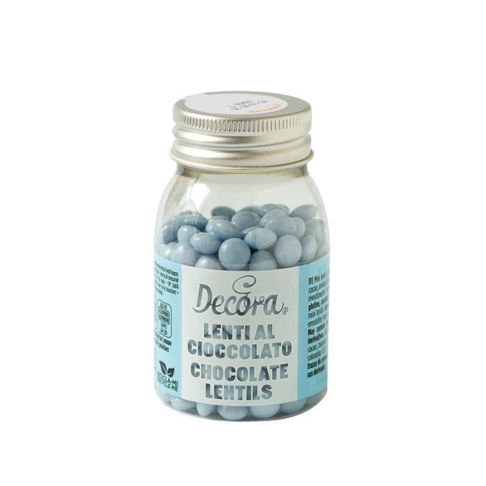 Decora Sjokoladelinser -Baby blå- 10mm, 80g
