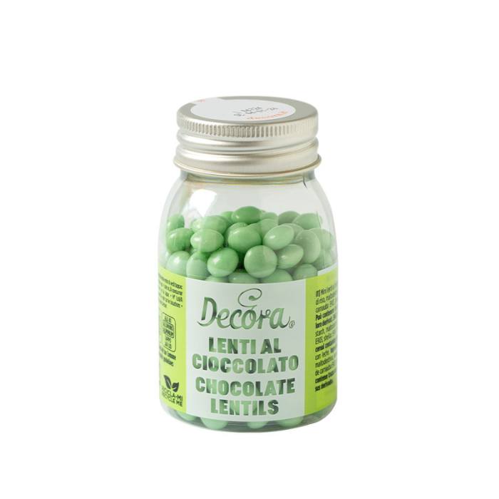 Decora Sjokoladelinser -Lys grønn- 10mm, 80g