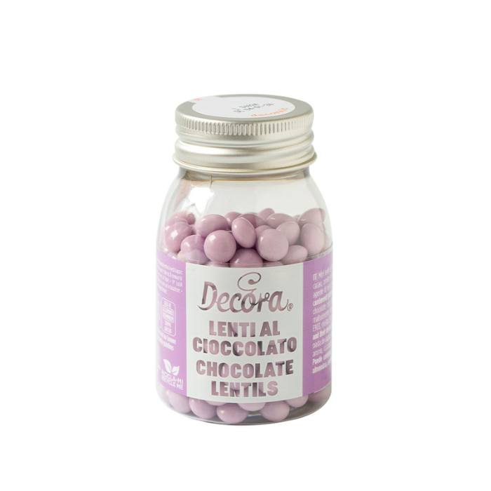 Decora Sjokoladelinser -Lys Lilla- 10mm, 80g