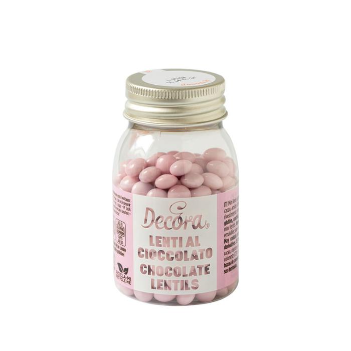 Decora Sjokoladelinser -Lys Rosa- 10mm, 80g