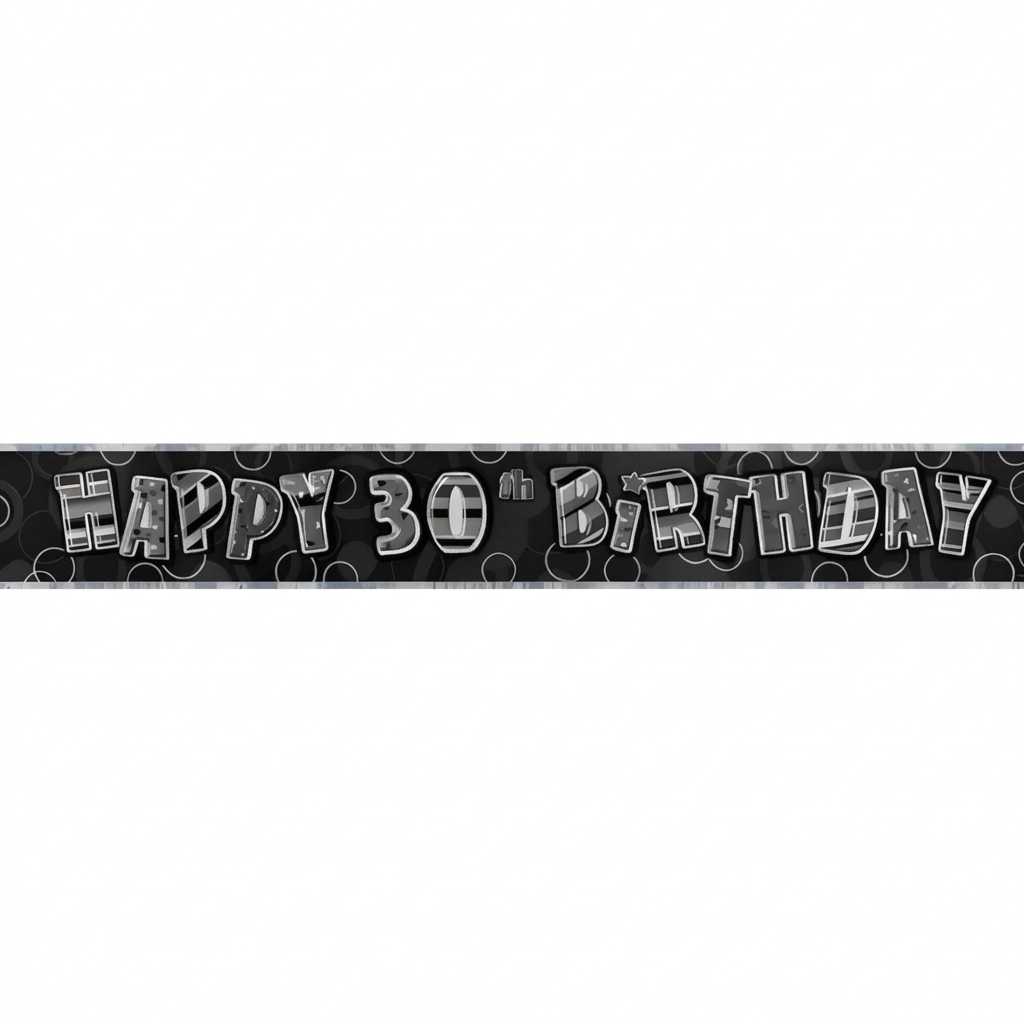 Banner, svart metallic "30th"
