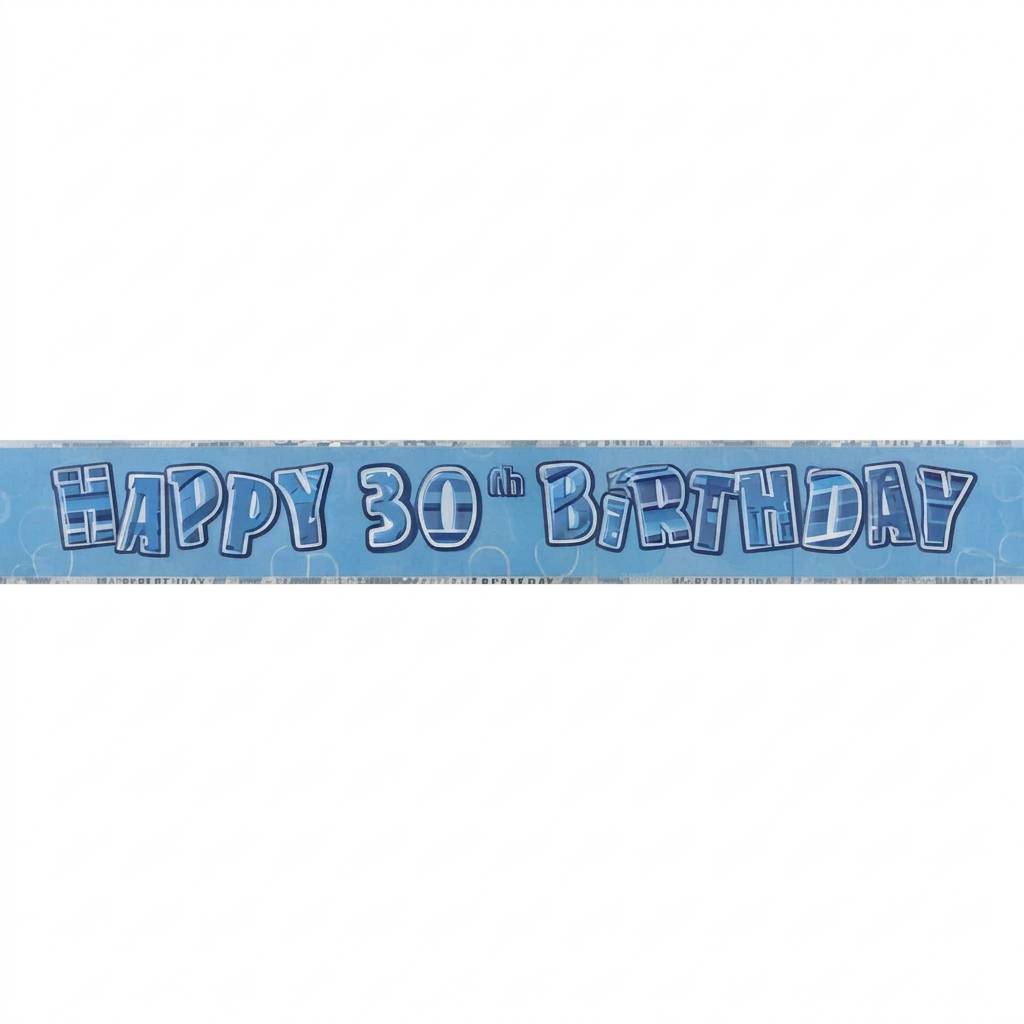 Blå 30-års foilbanner, 3,6 meter