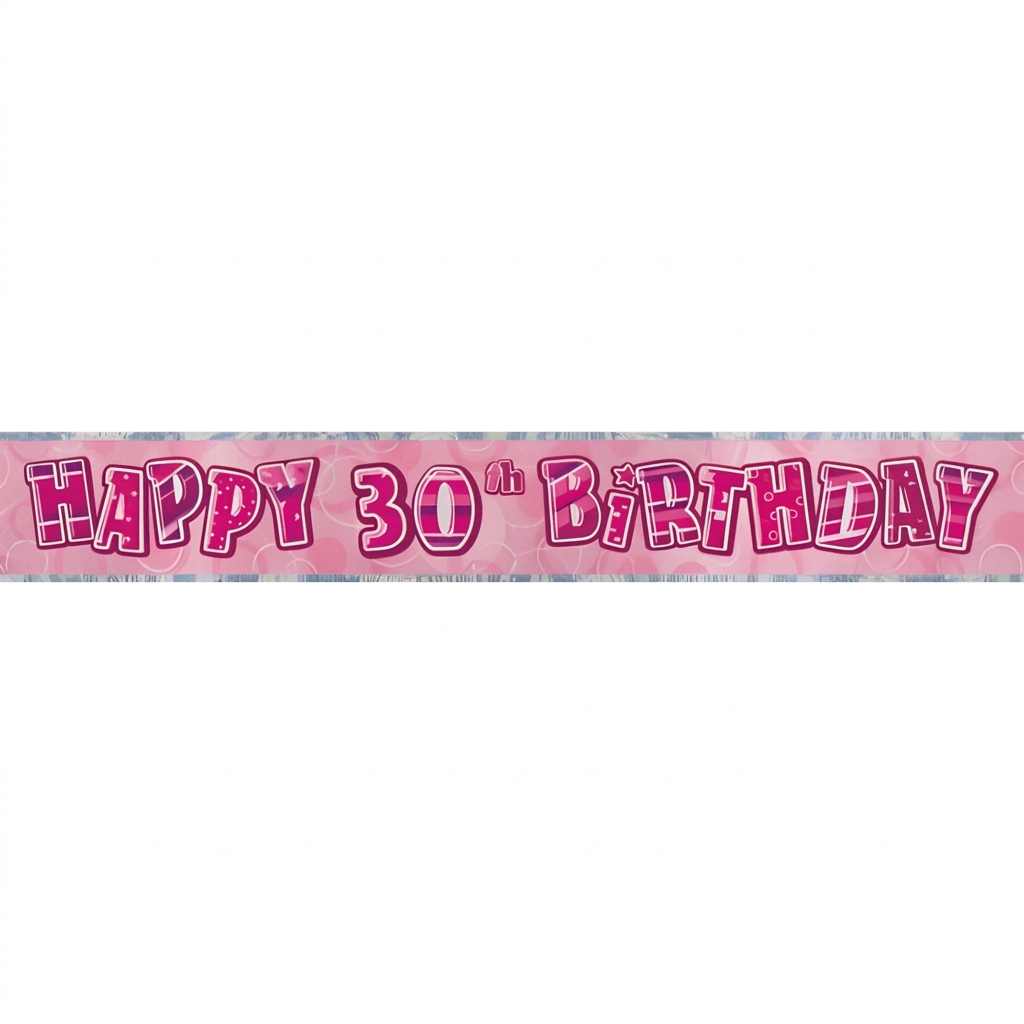 Banner, rosa metallic "30th"