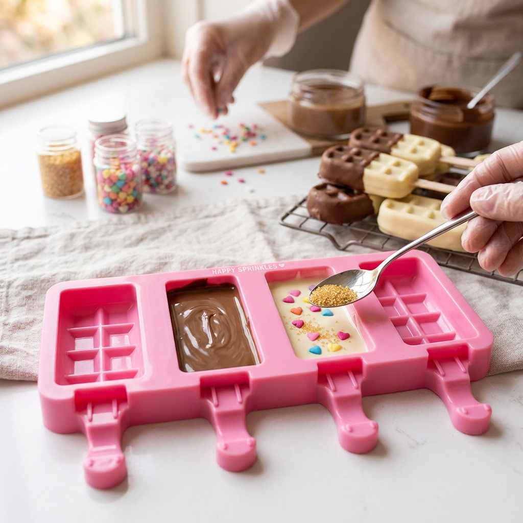 Happy Sprinkles Mini Ispinneformer -Chocolate-
