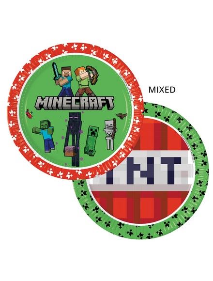 minecraft papptallerkner 23cm