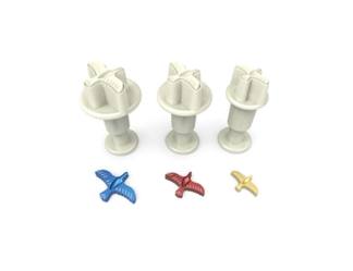 miniutstikker med stempel av fugl