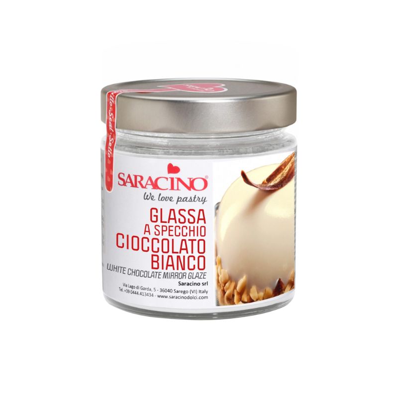 Saracino Mirror Glaze -Hvit sjokolade- 350g